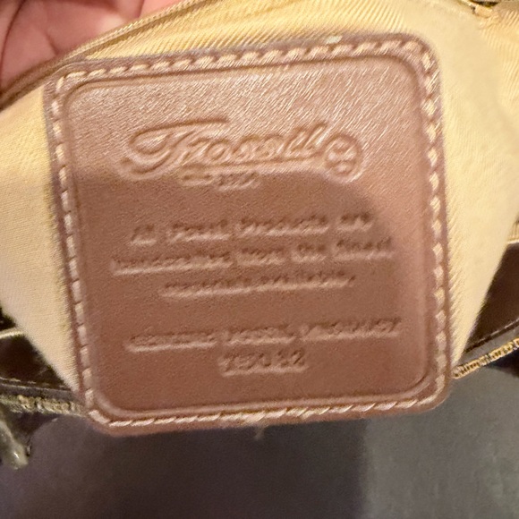 Fossil Woven Sunset Tote with Bamboo-Style Handle - Gold & Brown - Picture 6 of 8